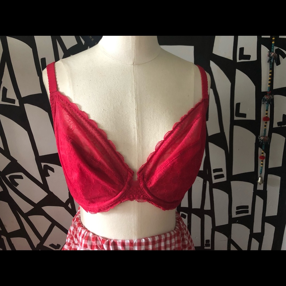 vintage chantelle red bra